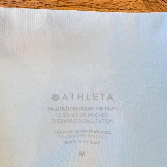 Athleta Pale Green Salutation Stash High Rise 7/8 Tight Legging, Women's Medium - Picture 6 of 8